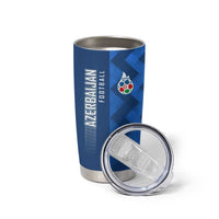 Azerbaijan Football Tumbler Cup with AFFA Emblem in Blue Geometric Design