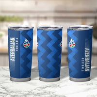 Azerbaijan Football Tumbler Cup with AFFA Emblem in Blue Geometric Design