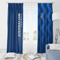 Azerbaijan Football Window Curtain with AFFA Emblem in Blue Geometric Design