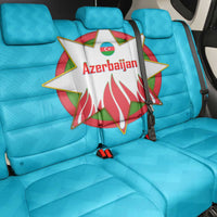 Azerbaijan National Emblem Back Car Seat Cover with Star and Flame Design in Sky Blue