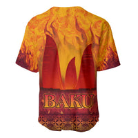 Azerbaijan Land of Fire Baseball Jersey with Flame Towers and Baku Design