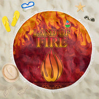 Azerbaijan Land of Fire Beach Blanket with Flame Towers and Baku Design