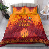 Azerbaijan Land of Fire Bedding Set with Flame Towers and Baku Design
