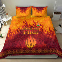 Azerbaijan Land of Fire Bedding Set with Flame Towers and Baku Design