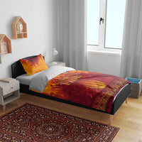 Azerbaijan Land of Fire Bedding Set with Flame Towers and Baku Design