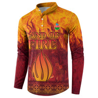 Azerbaijan Land of Fire Button Sweatshirt with Flame Towers and Baku Design