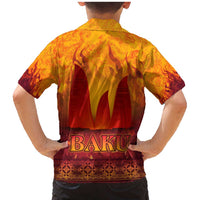 Azerbaijan Land of Fire Family Matching Mermaid Dress and Hawaiian Shirt with Flame Towers and Baku Design