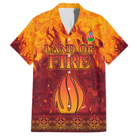 Azerbaijan Land of Fire Family Matching Off Shoulder Maxi Dress and Hawaiian Shirt with Flame Towers and Baku Design