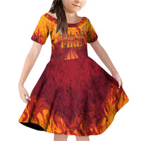 Azerbaijan Land of Fire Family Matching Off Shoulder Short Dress and Hawaiian Shirt with Flame Towers and Baku Design