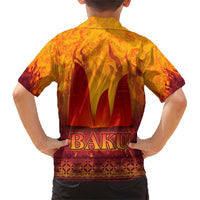 Azerbaijan Land of Fire Family Matching Short Sleeve Bodycon Dress and Hawaiian Shirt with Flame Towers and Baku Design