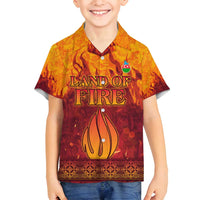 Azerbaijan Land of Fire Family Matching Tank Maxi Dress and Hawaiian Shirt with Flame Towers and Baku Design