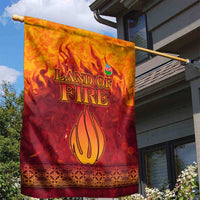 Azerbaijan Land of Fire Garden Flag with Flame Towers and Baku Design