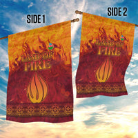 Azerbaijan Land of Fire Garden Flag with Flame Towers and Baku Design