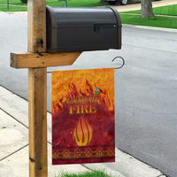 Azerbaijan Land of Fire Garden Flag with Flame Towers and Baku Design