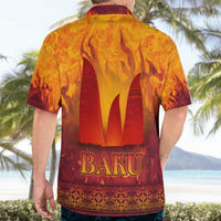 Azerbaijan Land of Fire Hawaiian Shirt with Flame Towers and Baku Design