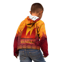 Azerbaijan Land of Fire Kid Hoodie with Flame Towers and Baku Design