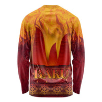 Azerbaijan Land of Fire Long Sleeve Shirt with Flame Towers and Baku Design