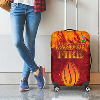 Azerbaijan Land of Fire Luggage Cover with Flame Towers and Baku Design