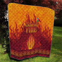 Azerbaijan Land of Fire Quilt with Flame Towers and Baku Design