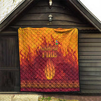 Azerbaijan Land of Fire Quilt with Flame Towers and Baku Design