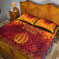 Azerbaijan Land of Fire Quilt Bed Set with Flame Towers and Baku Design