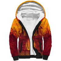 Azerbaijan Land of Fire Sherpa Hoodie with Flame Towers and Baku Design