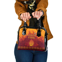 Azerbaijan Land of Fire Shoulder Handbag with Flame Towers and Baku Design