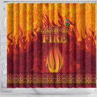 Azerbaijan Land of Fire Shower Curtain with Flame Towers and Baku Design