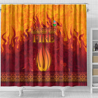 Azerbaijan Land of Fire Shower Curtain with Flame Towers and Baku Design