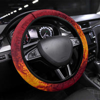 Azerbaijan Land of Fire Steering Wheel Cover with Flame Towers and Baku Design