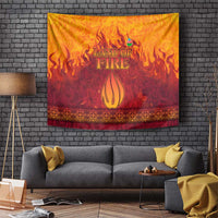 Azerbaijan Land of Fire Tapestry with Flame Towers and Baku Design