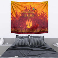 Azerbaijan Land of Fire Tapestry with Flame Towers and Baku Design