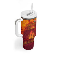 Azerbaijan Land of Fire Tumbler With Handle with Flame Towers and Baku Design