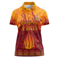Azerbaijan Land of Fire Women Polo Shirt with Flame Towers and Baku Design