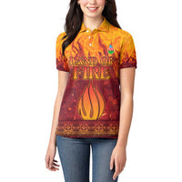 Azerbaijan Land of Fire Women Polo Shirt with Flame Towers and Baku Design