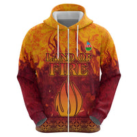 Azerbaijan Land of Fire Zip Hoodie with Flame Towers and Baku Design