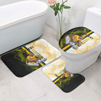 Personalized Australia Soccer Kangaroo Bathroom Set World Football Mascot Green Gold Abstract Wave