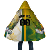 Personalized Australia Soccer Kangaroo Cloak World Football Mascot Green Gold Abstract Wave