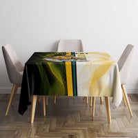 Personalized Australia Soccer Kangaroo Tablecloth World Football Mascot Green Gold Abstract Wave