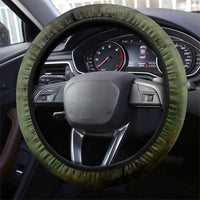 Walleye Fishing Steering Wheel Cover American Flag Background and Green Grunge Style Design - Wonder Print Shop