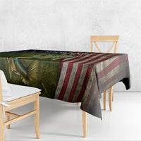 Personalized Walleye Fishing Tablecloth American Flag Background and Green Grunge Style Design - Wonder Print Shop