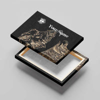 Personalized Boar Hunting Camouflage Canvas Wall Art Wild Hog Silhouette and Black Tactical Camo - Wonder Print Shop