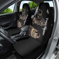 Personalized Boar Hunting Camouflage Car Seat Cover Wild Hog Silhouette and Black Tactical Camo - Wonder Print Shop