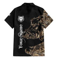 Personalized Boar Hunting Camouflage Family Matching Mermaid Dress and Hawaiian Shirt Wild Hog Silhouette and Black Tactical Camo - Wonder Print Shop