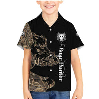 Personalized Boar Hunting Camouflage Family Matching Mermaid Dress and Hawaiian Shirt Wild Hog Silhouette and Black Tactical Camo - Wonder Print Shop