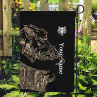 Personalized Boar Hunting Camouflage Garden Flag Wild Hog Silhouette and Black Tactical Camo - Wonder Print Shop