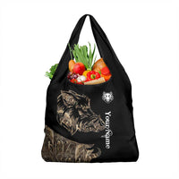 Personalized Boar Hunting Camouflage Grocery Bag Wild Hog Silhouette and Black Tactical Camo - Wonder Print Shop