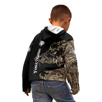 Personalized Boar Hunting Camouflage Kid Hoodie Wild Hog Silhouette and Black Tactical Camo - Wonder Print Shop