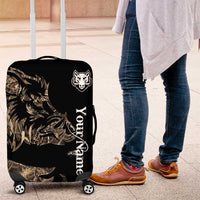 Personalized Boar Hunting Camouflage Luggage Cover Wild Hog Silhouette and Black Tactical Camo - Wonder Print Shop