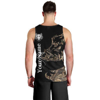 Personalized Boar Hunting Camouflage Men Tank Top Wild Hog Silhouette and Black Tactical Camo - Wonder Print Shop
